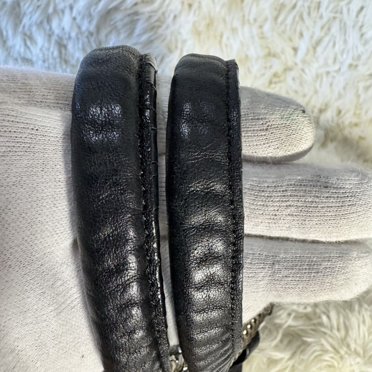 agnes b. VOYAGE アニエスベー チェーンバック トートバック 黒_画像6