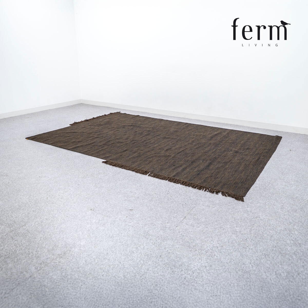 【展示品】ferm LIVING ファームリビング KELIM ケリム ラグ ラージサイズ ウール コットン ダークブラウン ラグ一般
