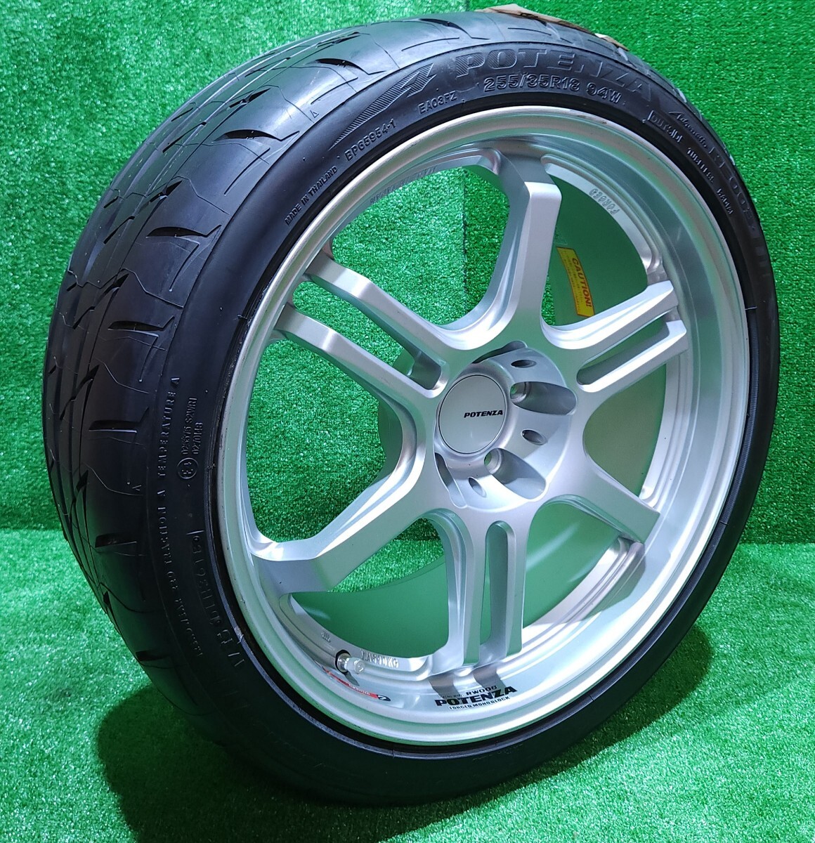 POTENZA RW006 18インチ9J IS25 PCD 114/5H , BRIDGESTONEブリヂストン POTENZA Adrenalin RE003 255/35 R18 94W 2018年製造 1本(X-3)_画像1