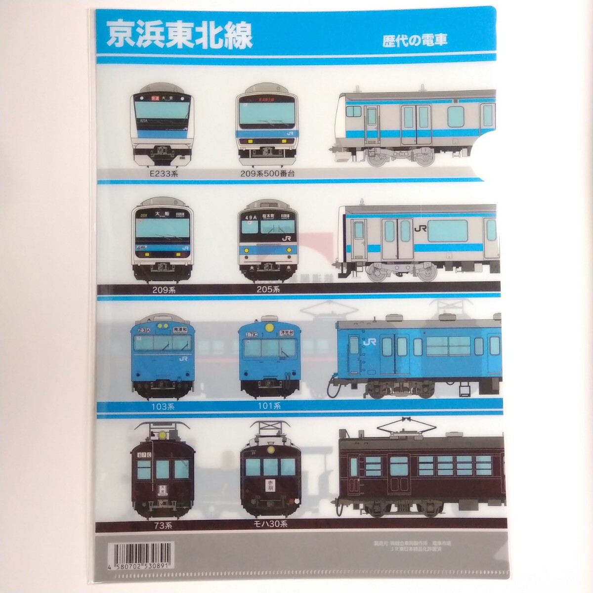 京浜東北線歴代の電車 クリアファイル【新品】A4サイズ JR東日本_画像1