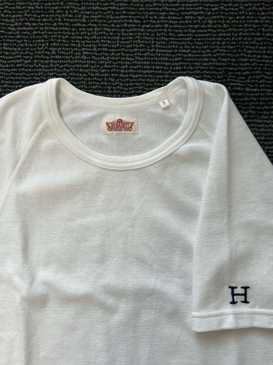 HOOLYWOOD RANCH MARKET HRM ハリウッドランチマーケット 半袖 Tシャツ カットソー サイズ3 ホワイト 聖林公司 日本製 美品_画像2