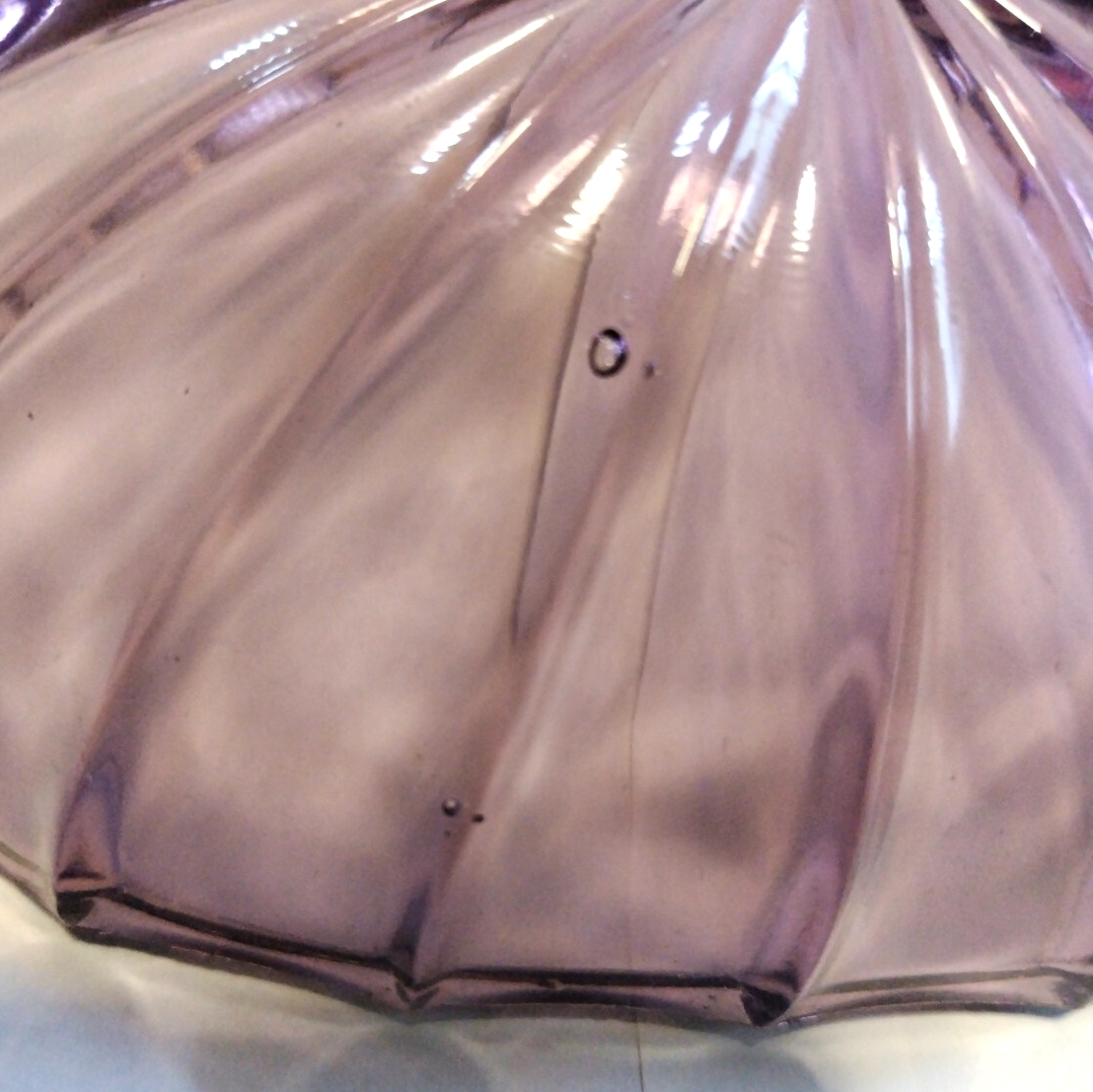 古物 完品◆レトロ ガラス鉢 21.5cm◆三足 大皿 気泡入り 昭和 大正/クープ 和ガラス ガラス皿 小鉢 向付け アールデコ/sskwart_画像9