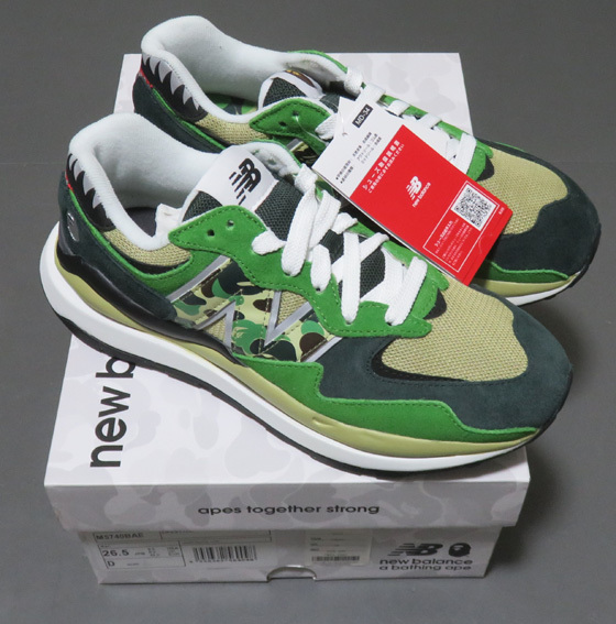 A BATHING APE BAPE x New Balance M5740BAE 57/40 GREEN 26.5cm US8.5_画像1