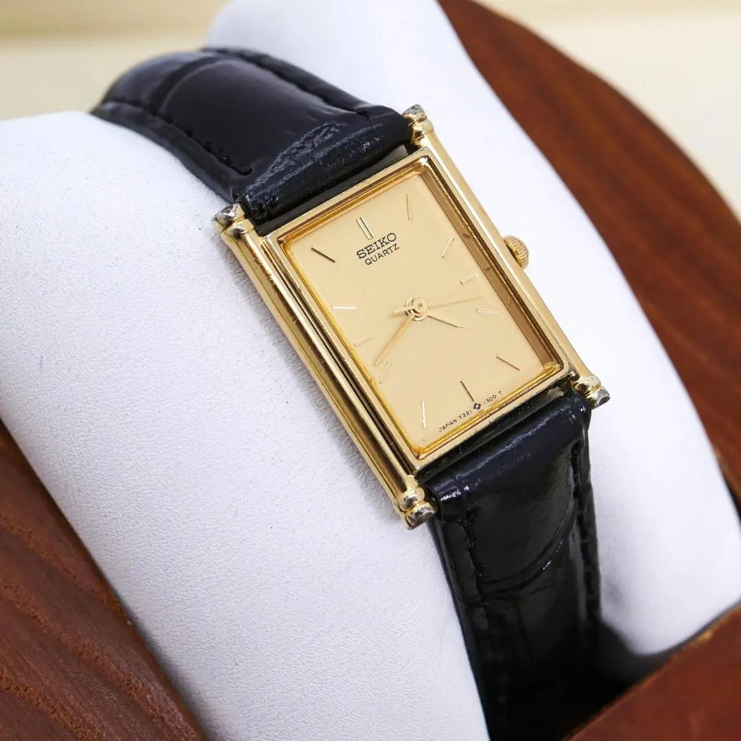 【稼働品】 SEIKO セイコー スクエア ゴールド メンズ 腕時計 稼働 SEIKO 腕時計 スクエア ゴールド クラシカル 新品レザー