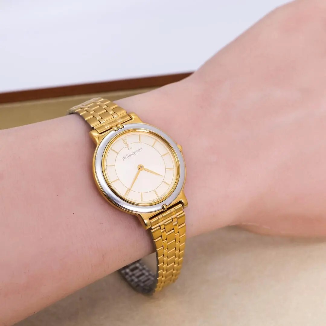 稼働 イヴサンローラン 腕時計 シャンパンゴールド クラシカル 2197 稼働 イヴサンローラン 腕時計 シャンパンゴールド クラシカル