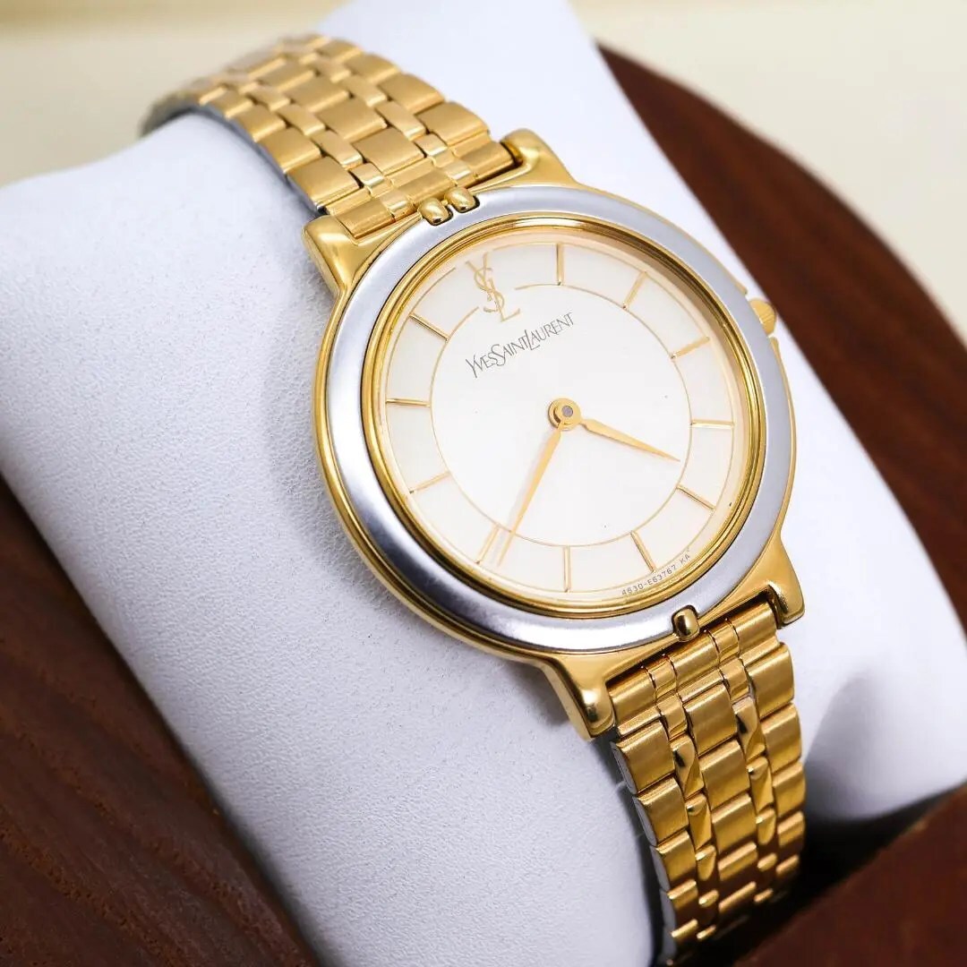 稼働 イヴサンローラン 腕時計 シャンパンゴールド クラシカル 2197 稼働 イヴサンローラン 腕時計 シャンパンゴールド クラシカル