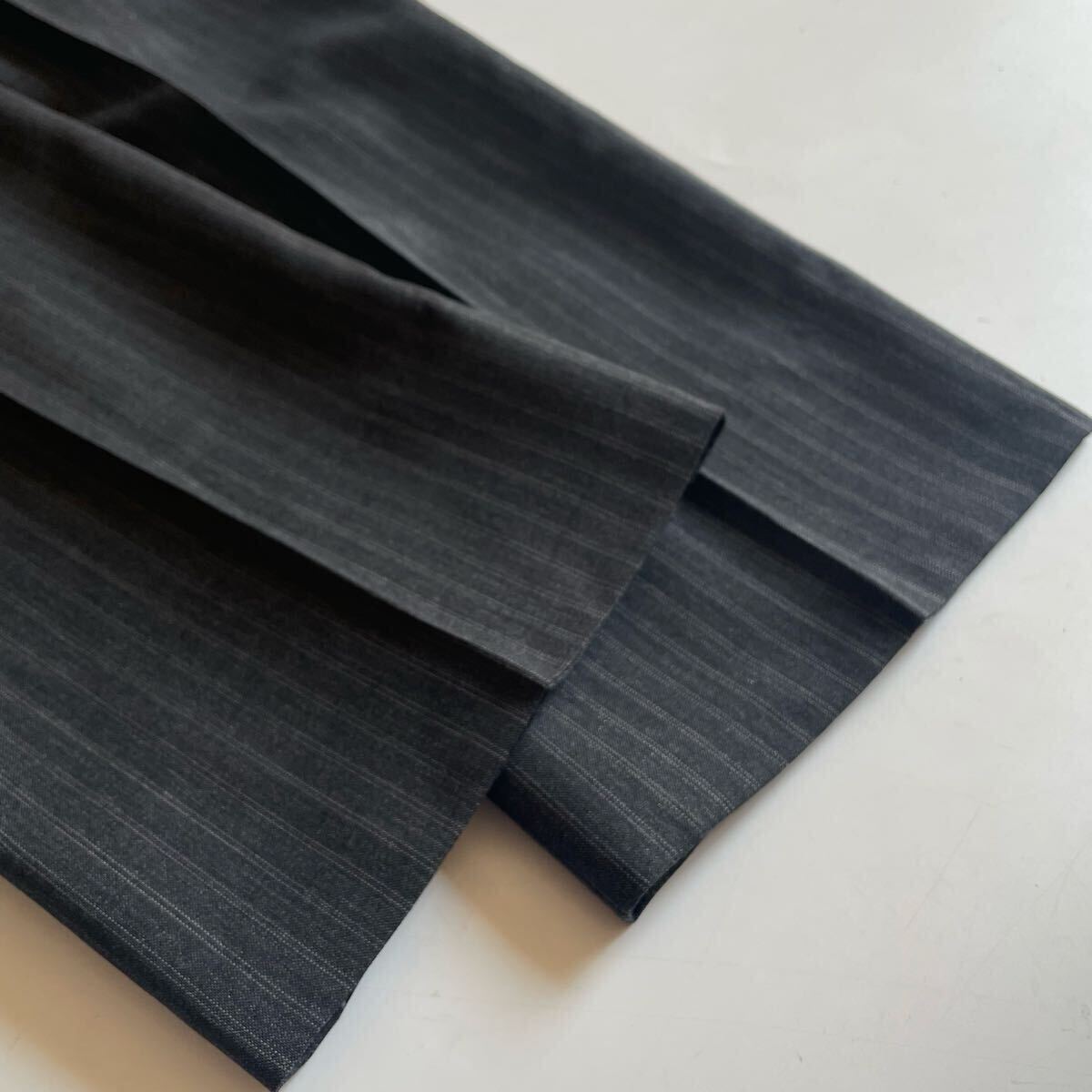 美品 J.PRESS ジェイプレス ウール×モヘヤ グレー ストライプ柄 背抜き ブレイシーズ セットアップスーツ A5 M相当 メンズ オンワード樫山_画像10