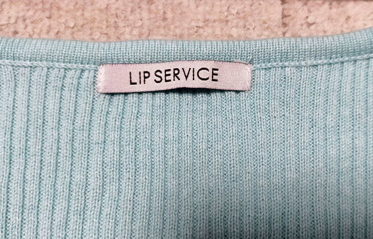 LIP SERVICE リップサービス ノースリーブ フリル ニット ミントグリーン_画像5