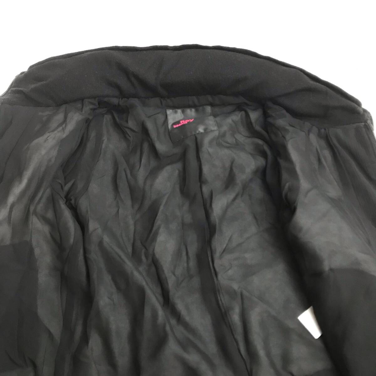 美品★Ray Beams【レイビームス】中綿入りジャケット【レディースS程度/黒/black】フード/防寒アウター/ブルゾン/Jacket/Jumper◆BJ084-c_画像5