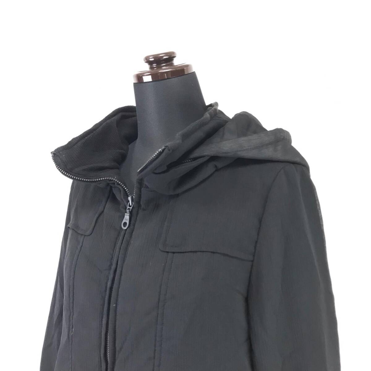 美品★Ray Beams【レイビームス】中綿入りジャケット【レディースS程度/黒/black】フード/防寒アウター/ブルゾン/Jacket/Jumper◆BJ084-c_画像6