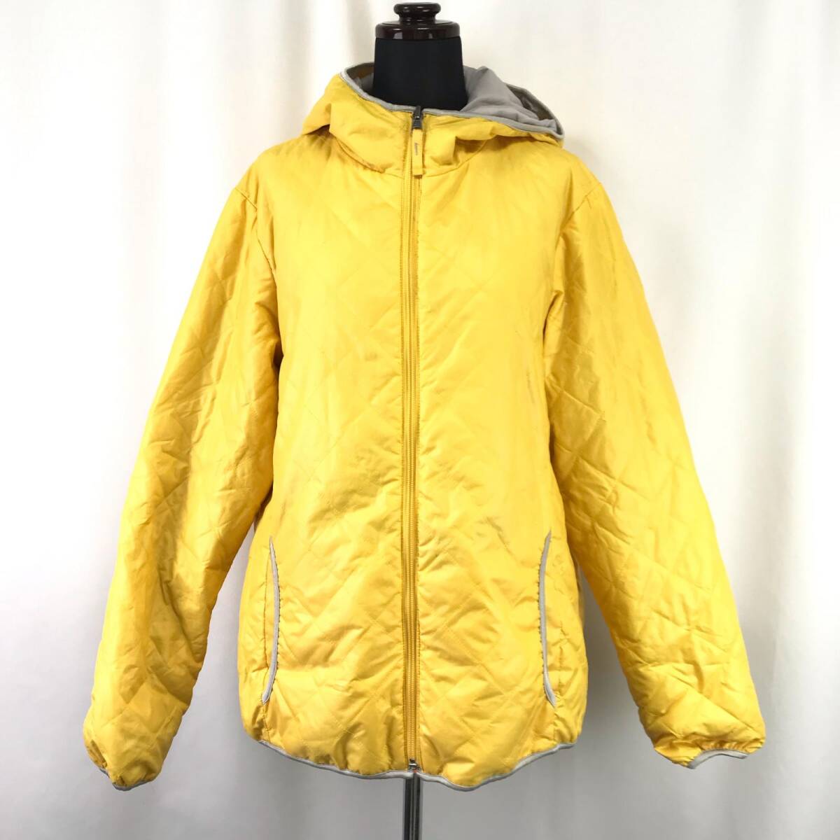 1円〜/UNIQLO【ユニクロ】リバーシブルジャンパー【レディースM/グレー×黄/gray×yellow】アウター/Jacket/Jumper◆BJ088-e-1yn_画像1