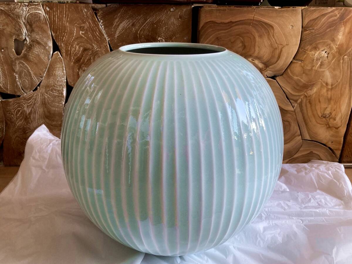 未使用品　砥部焼　秀山窯　大型　花瓶　花入れ　活け花　床の間 未使用品 砥部焼 秀山窯 大型 花瓶 花入れ 活け花 床の間