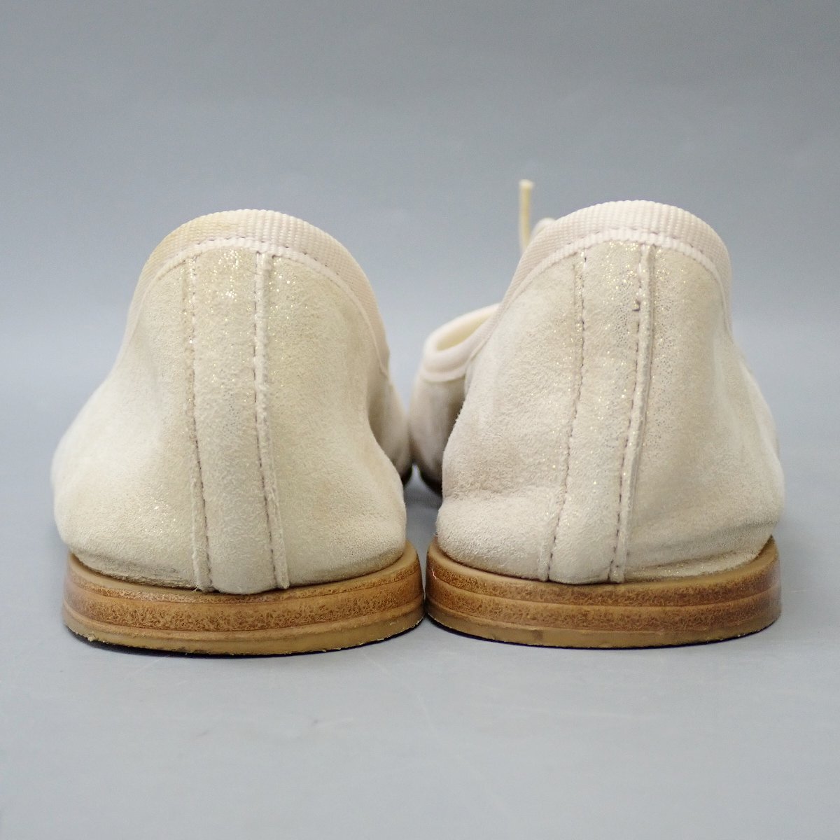 ★Repetto/レペット Cendrillon バレエシューズ/フラットパンプス 36/22.5cm相当/ライトベージュ×ゴールドラメ/山羊革ベロア&2160800004_画像3