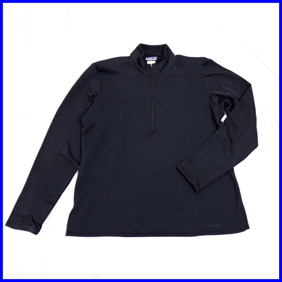 ★patagonia/パタゴニア キャプリーン エクスペディションウェイト 長袖ハーフジップ メンズL/ブラック/フリース/43461&1496900205_画像1