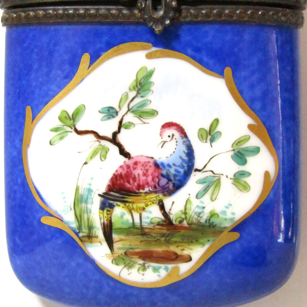 Antique Limoges アンティーク フランス リモージュ 小物入れ 陶器 鳥