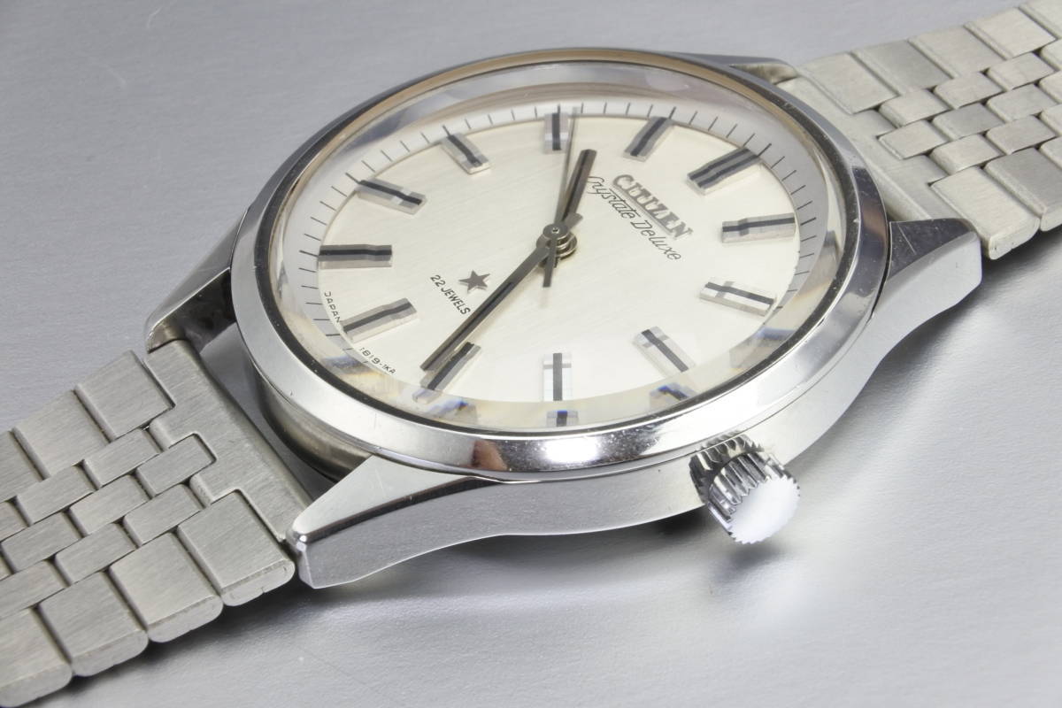 最高級クロノマスターほぼ同じ仕様 * 1968年製 CITIZENシチズン クリステート デラックス 22石 手巻紳士腕時計  国産名機逸品_画像10