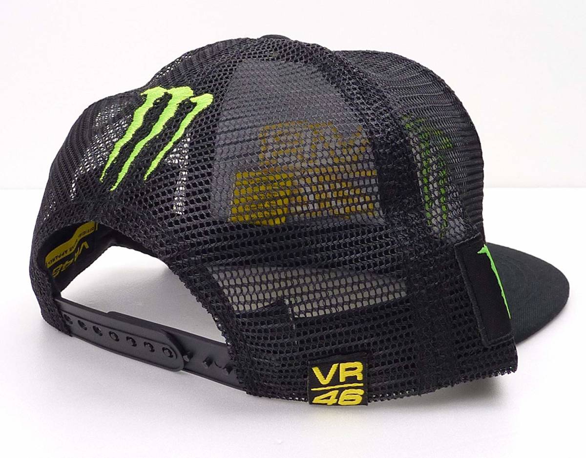 VR46 MONSTER ENERGY モンスターエナジー モンスター刺繍 VR46 フラットバイザーキャップ（ブラック） [並行輸入品]_画像4