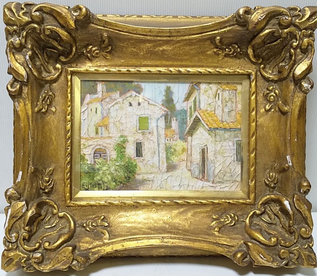 [ интерьер ] живопись маслом живопись масляными красками картина пейзаж рамка рисовое поле сторона . следующий .[ север . Como. улица угол ] Hachioji получение OK25860