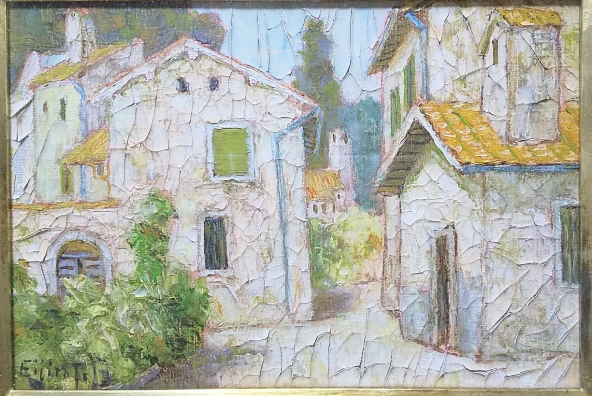 [ интерьер ] живопись маслом живопись масляными красками картина пейзаж рамка рисовое поле сторона . следующий .[ север . Como. улица угол ] Hachioji получение OK25860