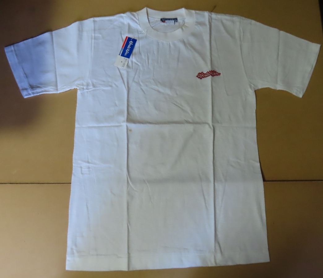 〓★20-30年位昔の未使用Tシャツ●胸囲84-92 Mサイズ★〓ミズノ mizuno WORLD WIN／52TA-0271〓白色〓美津濃●_画像5