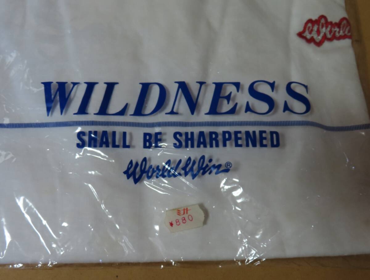 〓★20-30年位昔の未使用Tシャツ●胸囲84-92 Mサイズ★〓ミズノ mizuno WORLD WIN／52TA-0271〓白色〓美津濃●_画像3