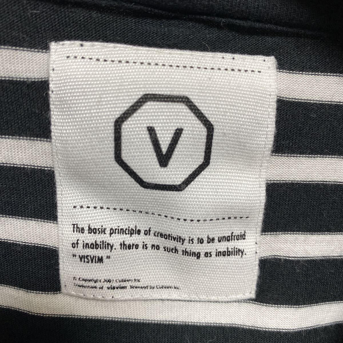 VISVIM ボーダー　ポケットTシャツ　ブラック×ホワイト　コットン　ボーダー 長袖Tシャツ　ロンT ヴィズヴィム　ビズビム　日本製　_画像4