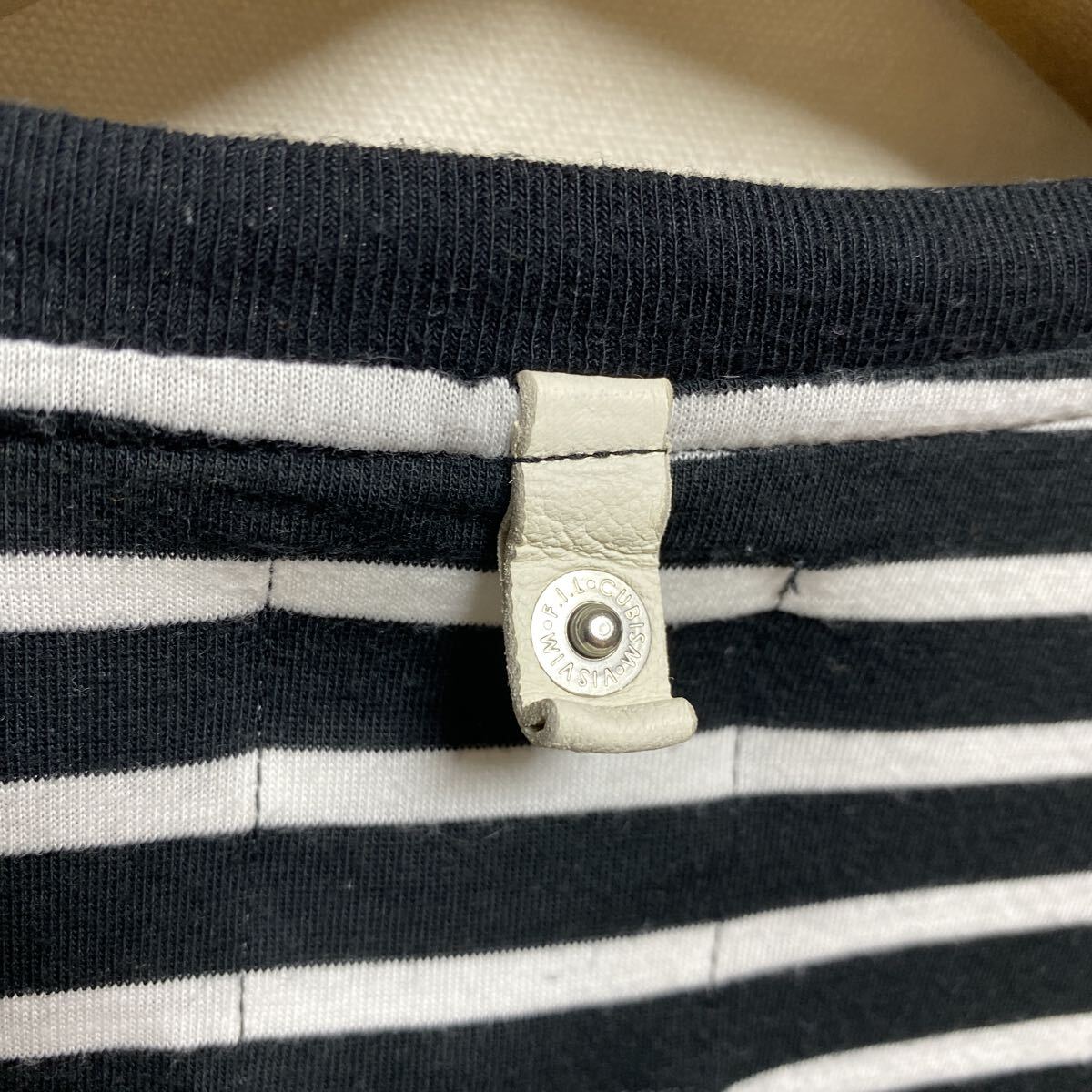 VISVIM ボーダー　ポケットTシャツ　ブラック×ホワイト　コットン　ボーダー 長袖Tシャツ　ロンT ヴィズヴィム　ビズビム　日本製　_画像9