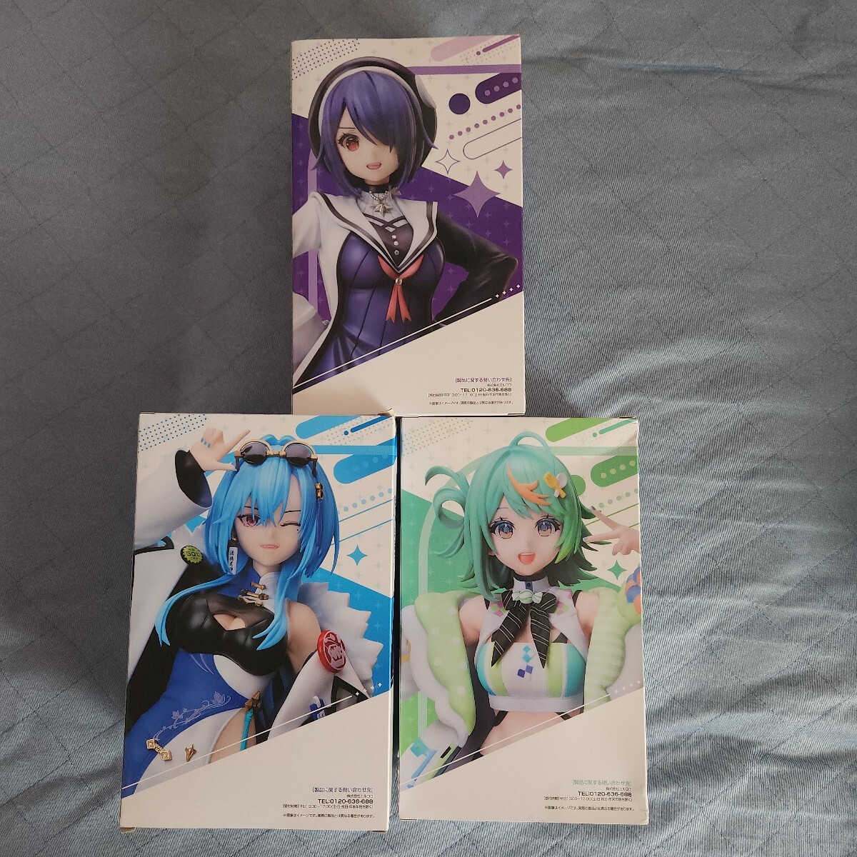 (箱痛みあり)早い者勝ち！ あおぎり高校 １／７スケールフィギュア 音霊魂子 春雨麗女 ぷわぷわぽぷら 全3種セット プライズ エルココ_画像3