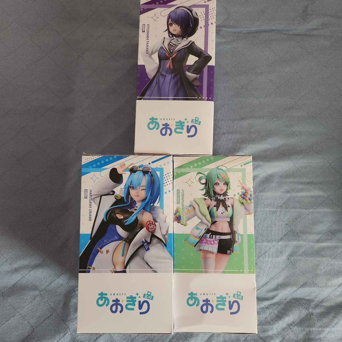 (箱痛みあり)早い者勝ち！ あおぎり高校 １／７スケールフィギュア 音霊魂子 春雨麗女 ぷわぷわぽぷら 全3種セット プライズ エルココ_画像4