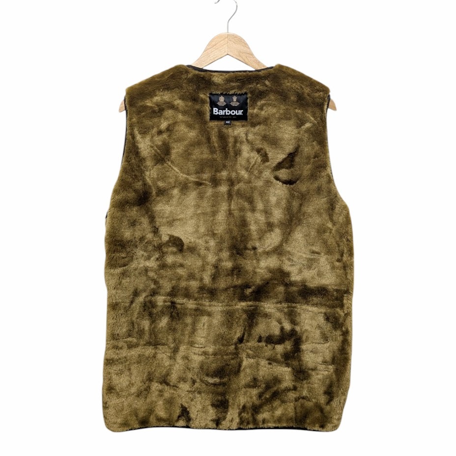 Barbour BARBOUR バブアー 222MLI0035 FUR LINER SL フロントジップ ファー ライナー ベスト ファー サイズ 42