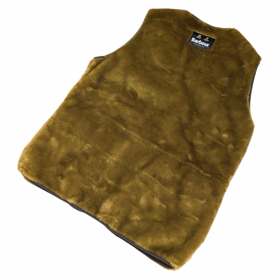 Barbour BARBOUR バブアー 222MLI0035 FUR LINER SL フロントジップ ファー ライナー ベスト ファー サイズ 42