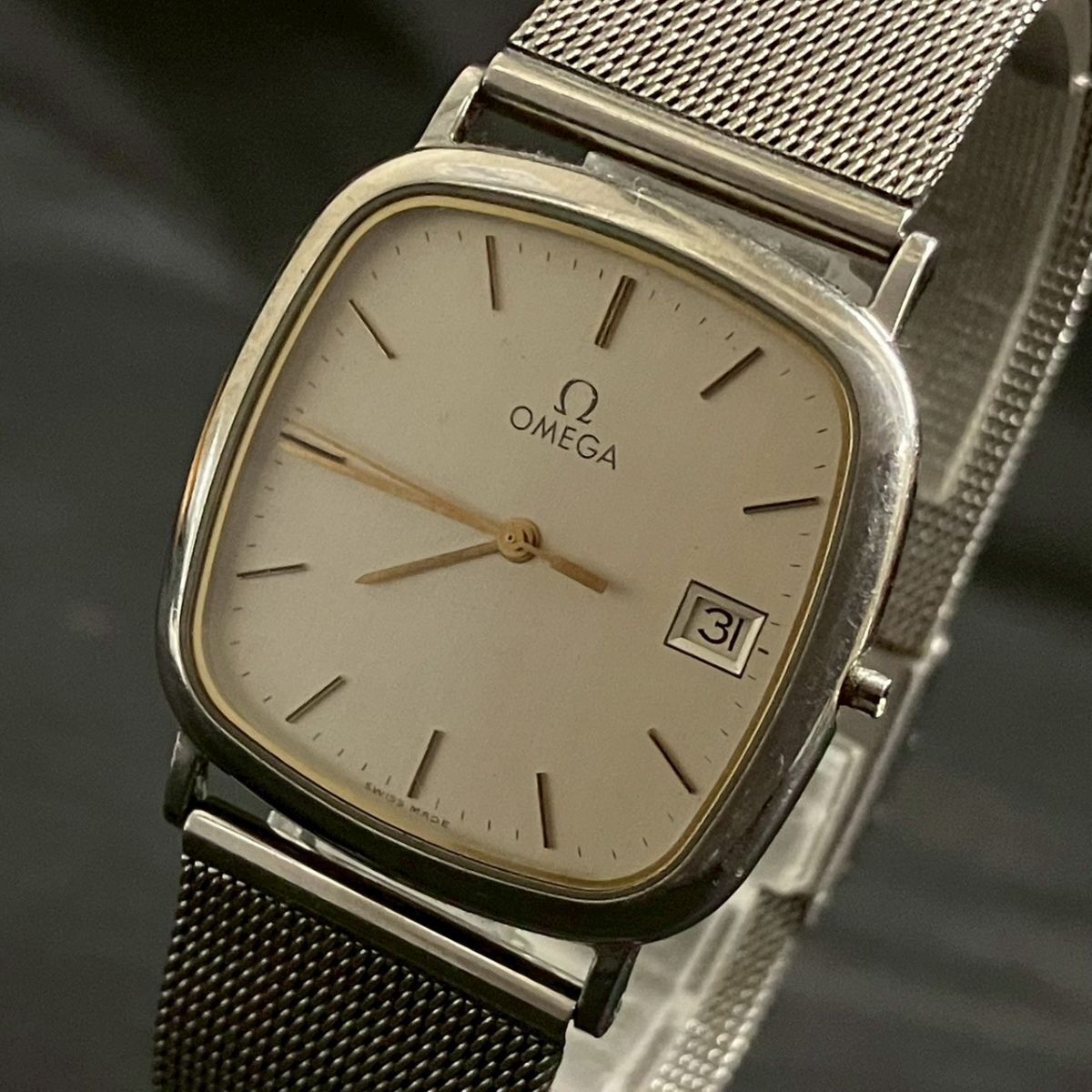 CHM168H ジャンク OMEGA オメガ De ville デビル クオーツ メンズ腕時計 シルバー系