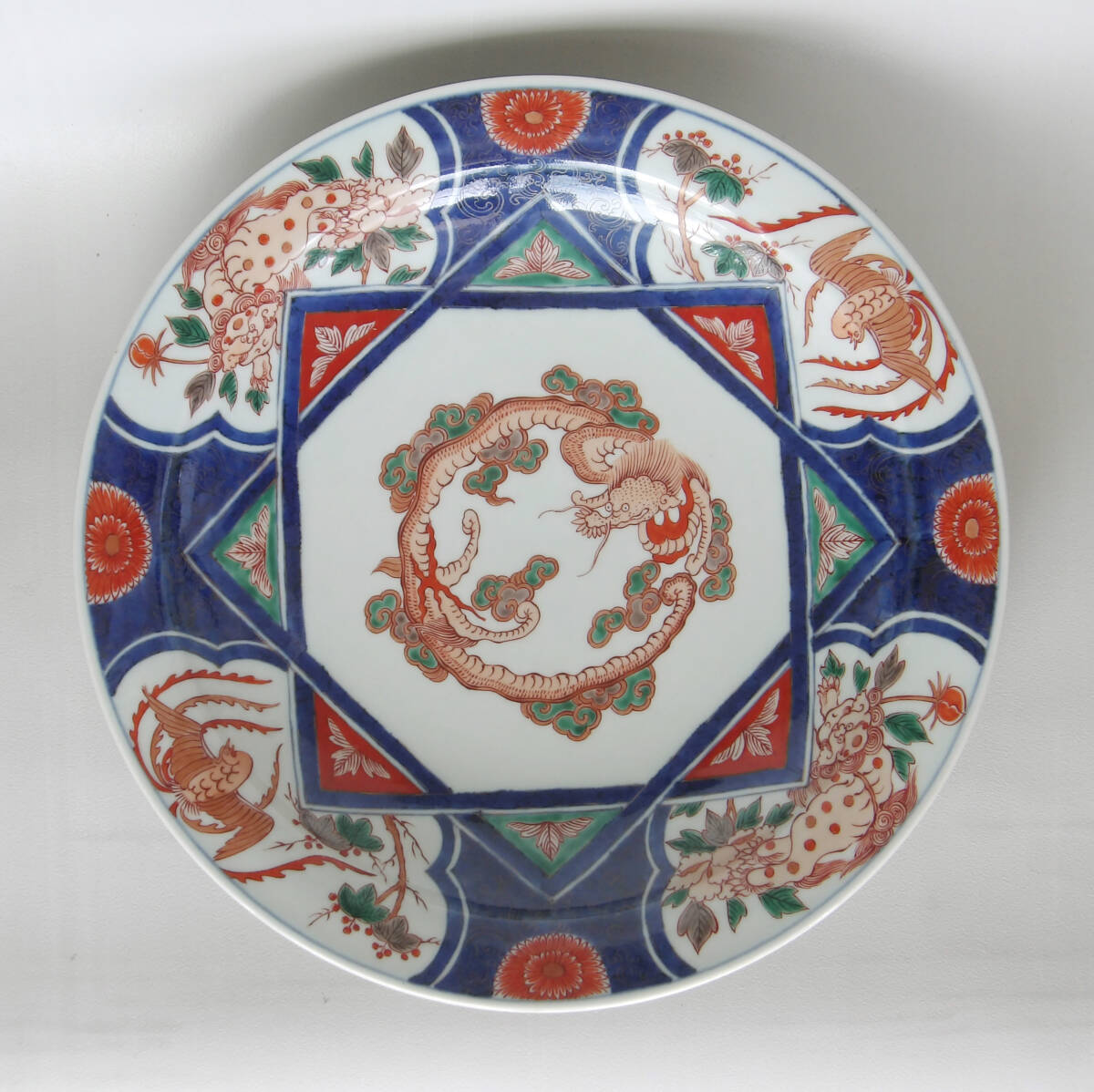5枚組　色絵　竹雀　獅子文小皿 5枚組 色絵 竹雀 獅子文小皿