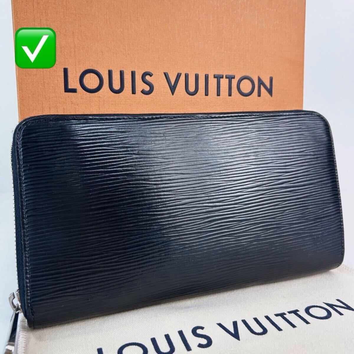 【良品】メンテ済み ルイヴィトン エピ 長財布 LOUIS VUITTON ジッピーウォレット オーガナイザー ノワール ブラック メンズ エピライン