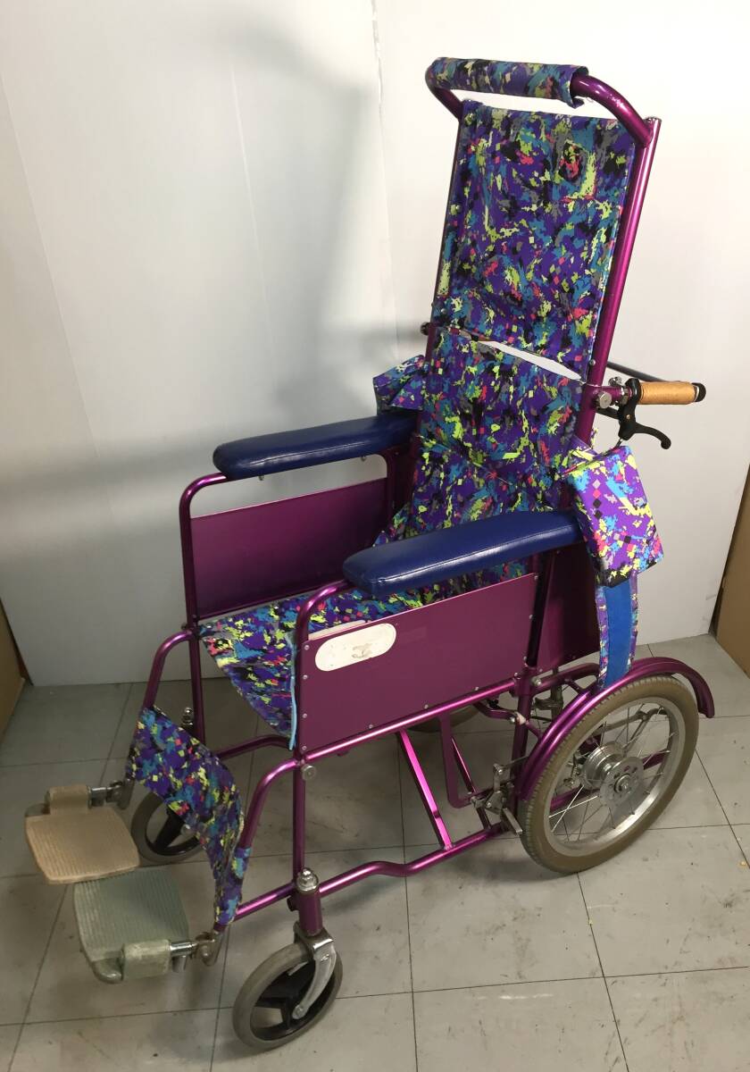 車椅子　KAWAMURA　カワムラ　　アルミ制　　紫　※手渡しも可