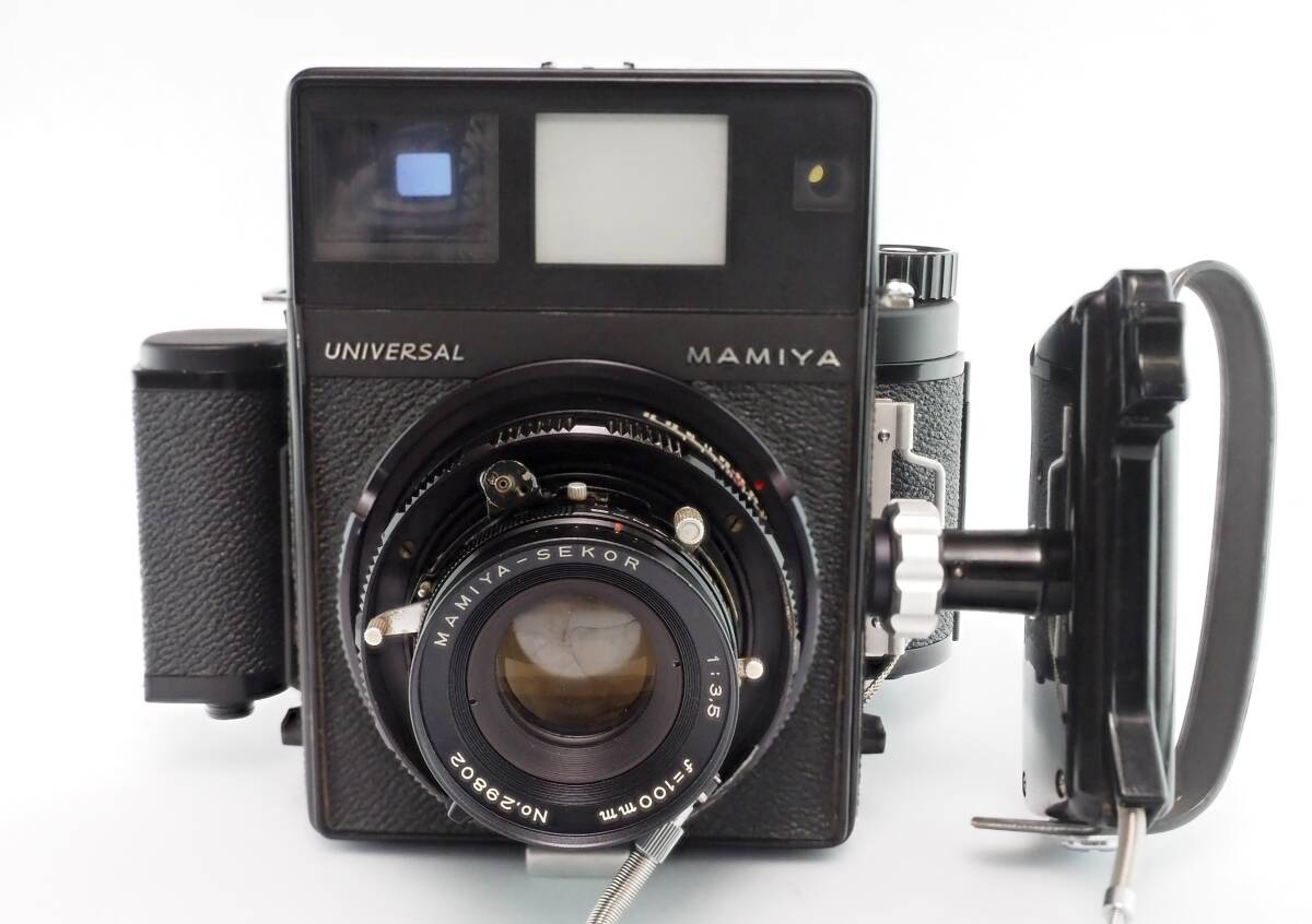 完動品 マミヤユニバーサル 100mm 3.5 Mamiya Universal Mamiya Press Universal ブラックセット 100mm f3.5 標準レンズ