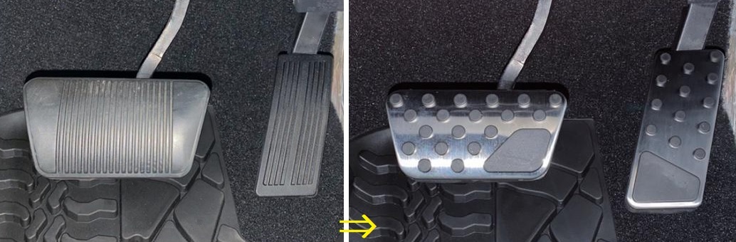 Jeep ジープ ラングラー 3代目 JK型 専用 メタルペダル アクセル ブレーキ ペダルカバーセット_画像6
