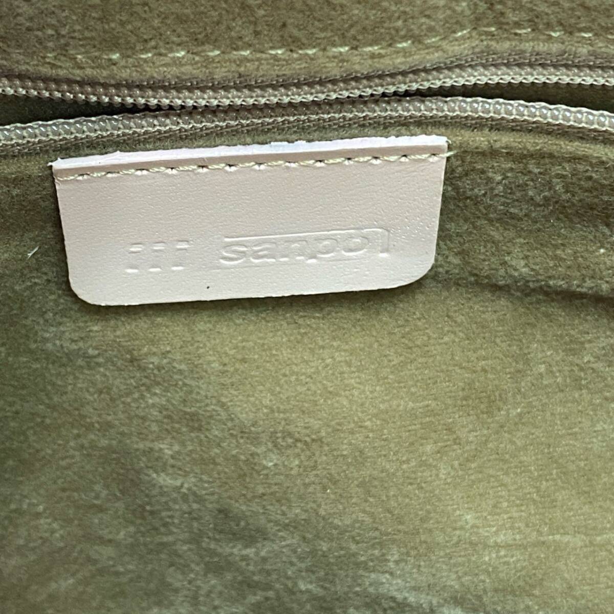 Fe18 《美品》 JRA認定☆ SANPO サンポー クロコダイルレザー センター取り トートバッグ 本クロコ シャンパンゴールド ワニ革_画像8