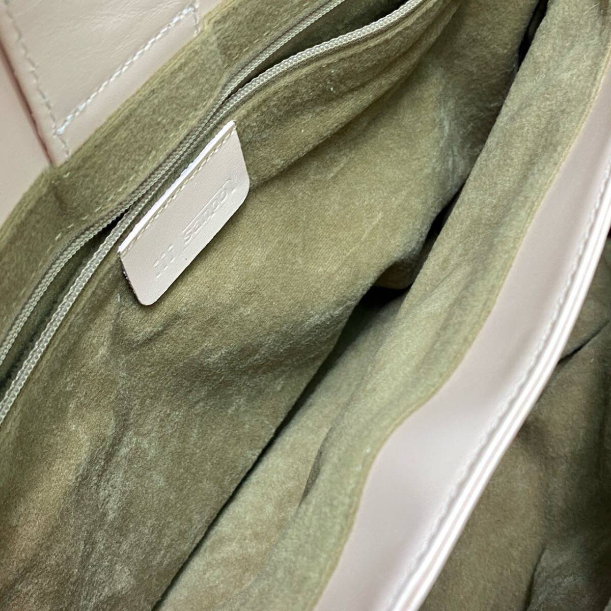 Fe18 《美品》 JRA認定☆ SANPO サンポー クロコダイルレザー センター取り トートバッグ 本クロコ シャンパンゴールド ワニ革_画像10