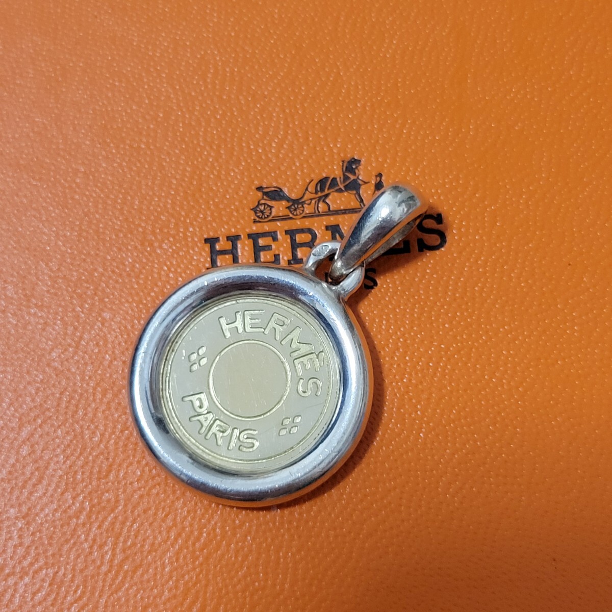 エルメス　HERMES　セリエ　ペンダントトップ　 ネックレス　コンビ　ヴィンテージ　シルバー_画像2