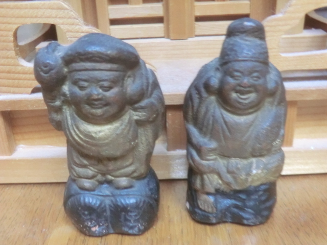 神棚関係神具●恵比寿大黒様と社　写真にある物全て　250817_画像2