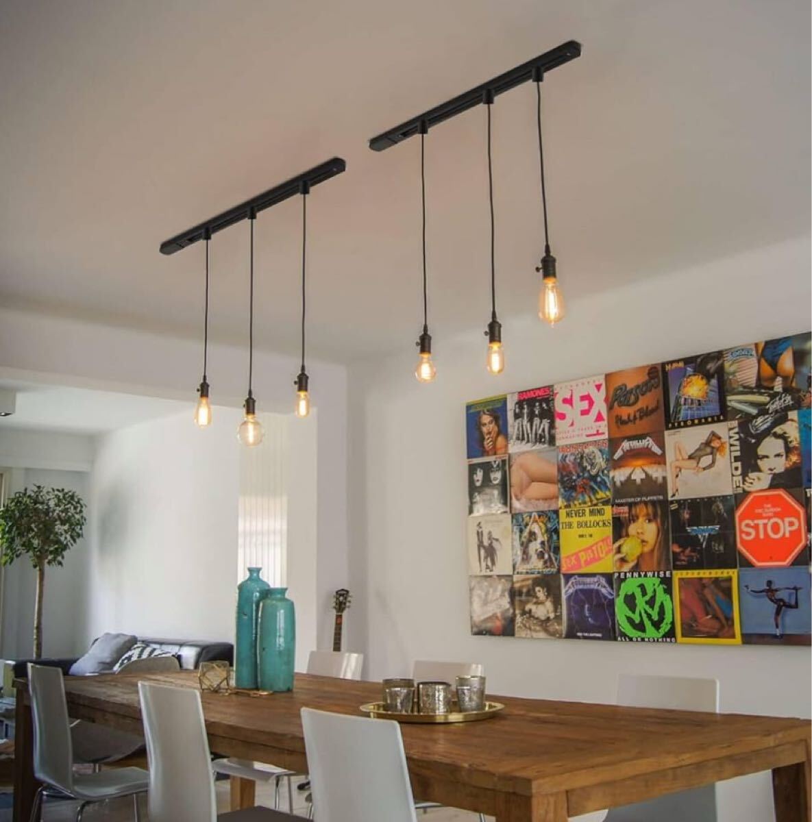 ダクトレール コンセント 0.5m スイッチ付き ライティングバー コード型 工事不要 インテリア 天井照明 レール 照明用 ブラック (003_画像2