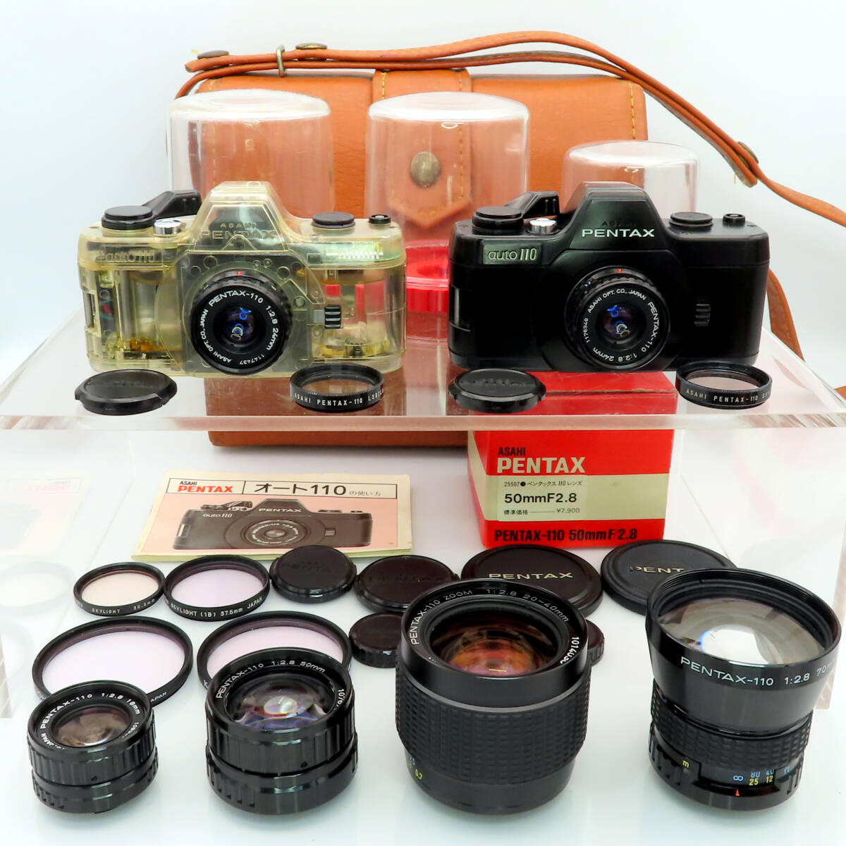 超希少◆Pentax auto 110 スケルトン + ブラック◆レンズ 全6種 超希少/コレクション級】Pentax auto 110 スケルトン + ブラック