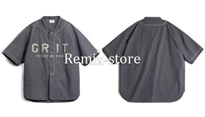 ★SUMMER madden アメリカン GRIT ルーズ ベースボールシャツ カットソー S?2XL レトロ ヴィンテージ オーバーサイズ ロゴ 刺繍 ★520