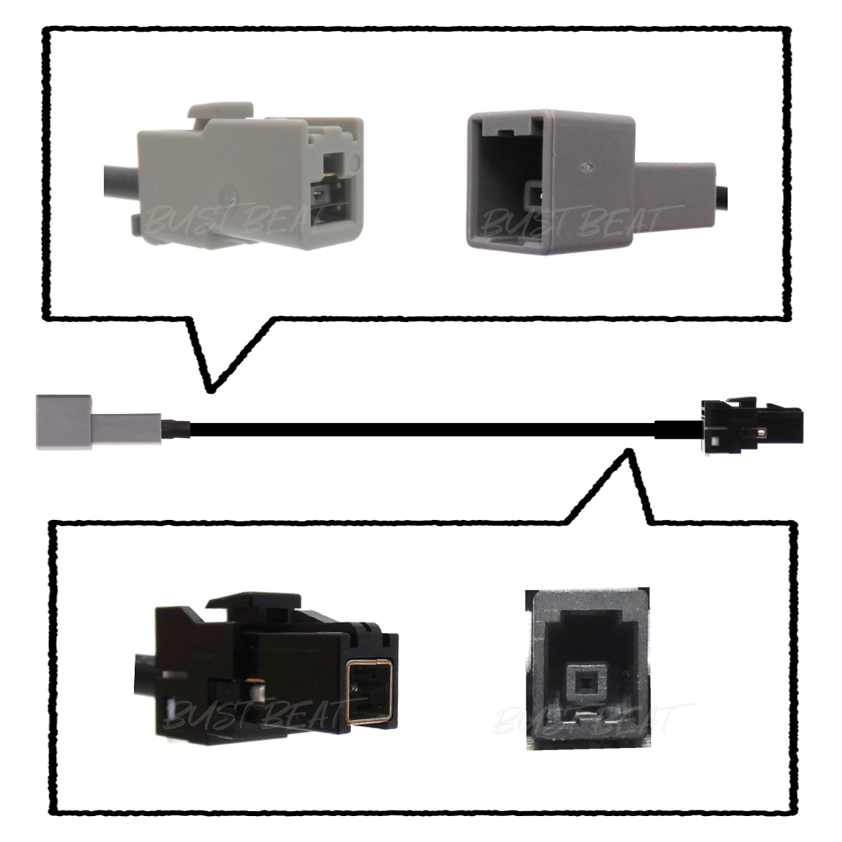 BUST BEAT スズキ 純正 CN-RZ865ZA パナソニック 対応 アンテナ 変換 ケーブル ワンセグ フルセグ GT13 VR1_画像7
