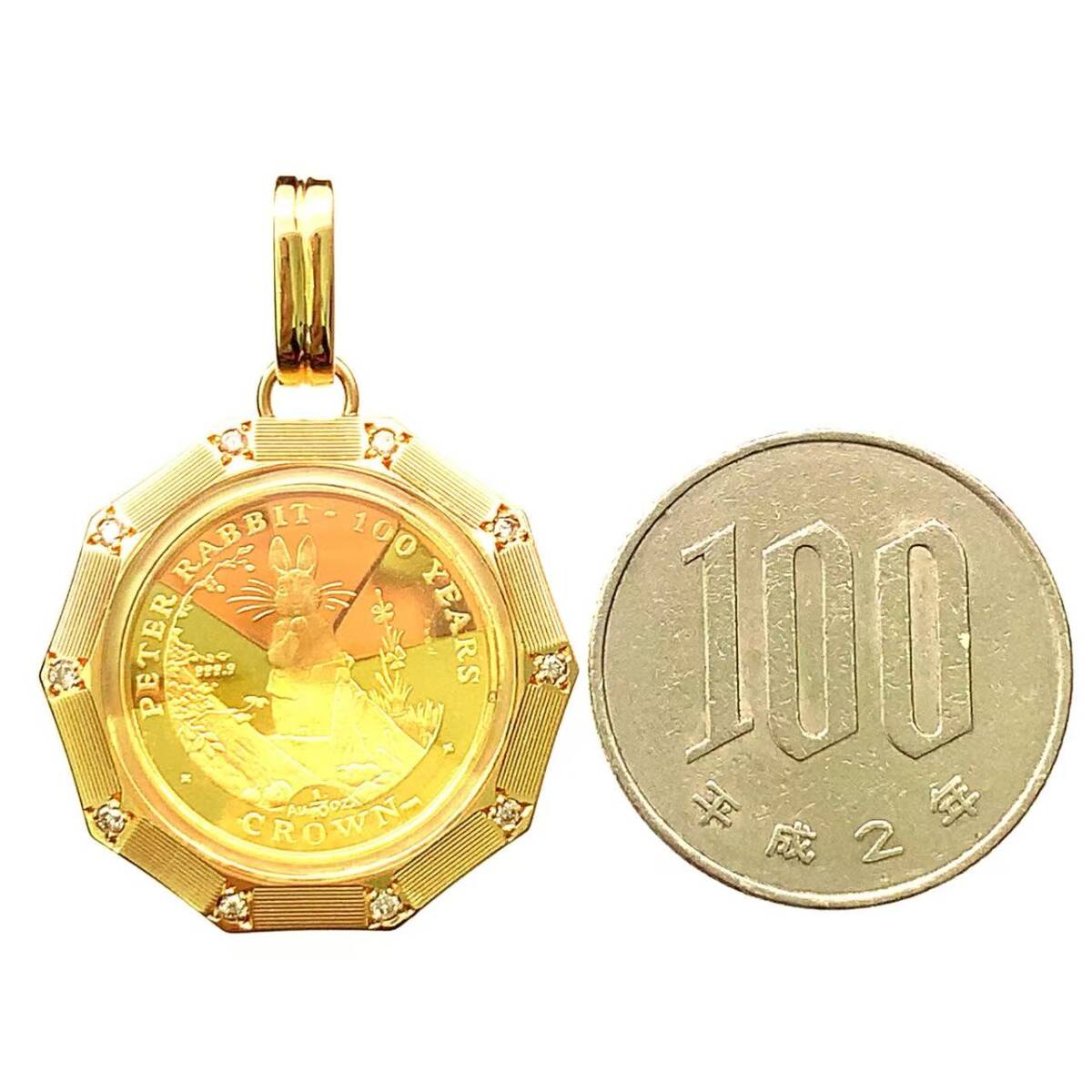 22411 ピーターラビット金貨 ジブラルタル エリザベス女王 1/10オンス 2002年 9.8g K18/24 純金 Gold