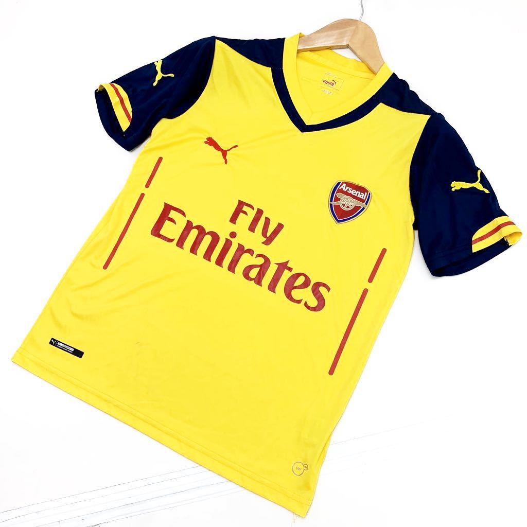  ■プーマ PUMA FLY EMIRATES アーセナル Arsenal イエロー レプリカ サッカーゲームシャツ 細身 M相当■B106_画像1