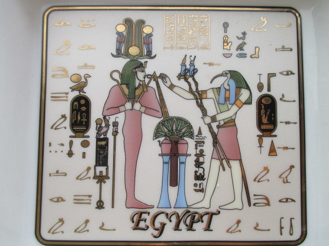 エジプト製　灰皿　ピラミッド壁画　Fathi Mahmoud　　 Made in Egypt　_画像2