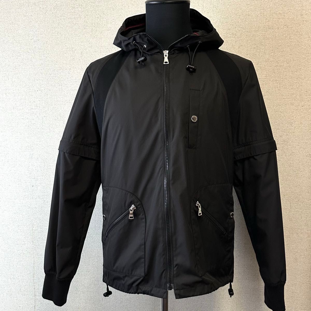 美品●L バーバリーブラックレーベル ダブルジップパーカー ブルゾン ジャケット Burberry バーバリーブラックレーベル 2WAY ジップアップ