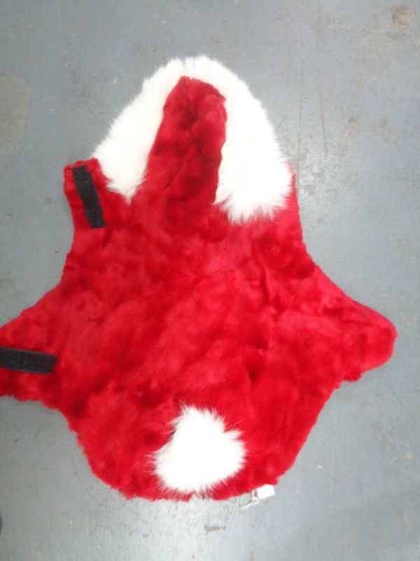小型犬用 サンタ シェアード・ラビット&フォックス毛皮ファー・コート ドッグコート